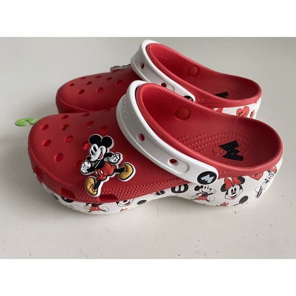 Crocs Disney Mickey Minnie Mouse Platform Clog 208885-8C1 Women's Sz 8 Jibbitz - Picture 7 of 10